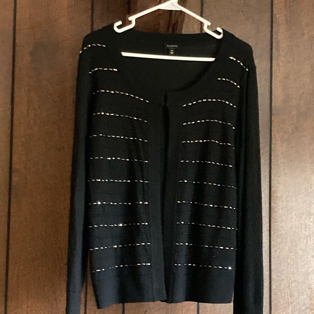 Talbots Sparkly Black Sweater, Size M